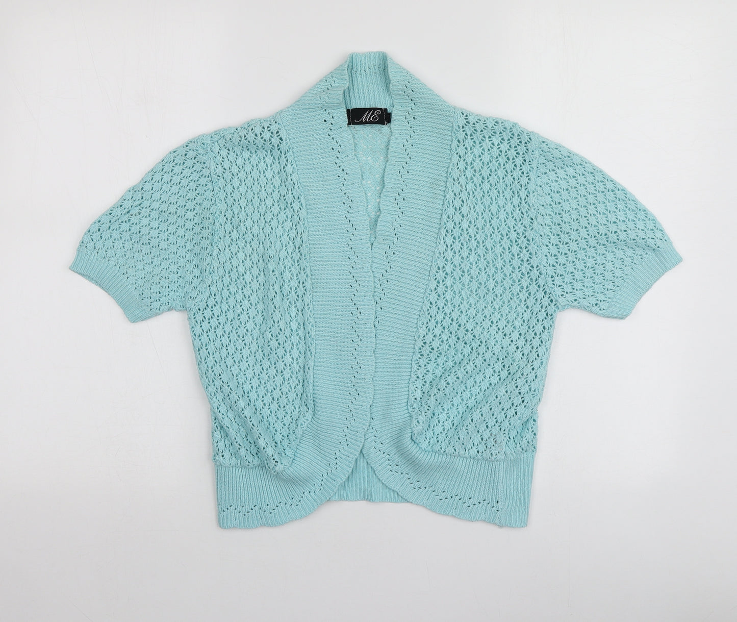 M3 Womens Blue V-Neck  Cotton Shrug Jumper Size M