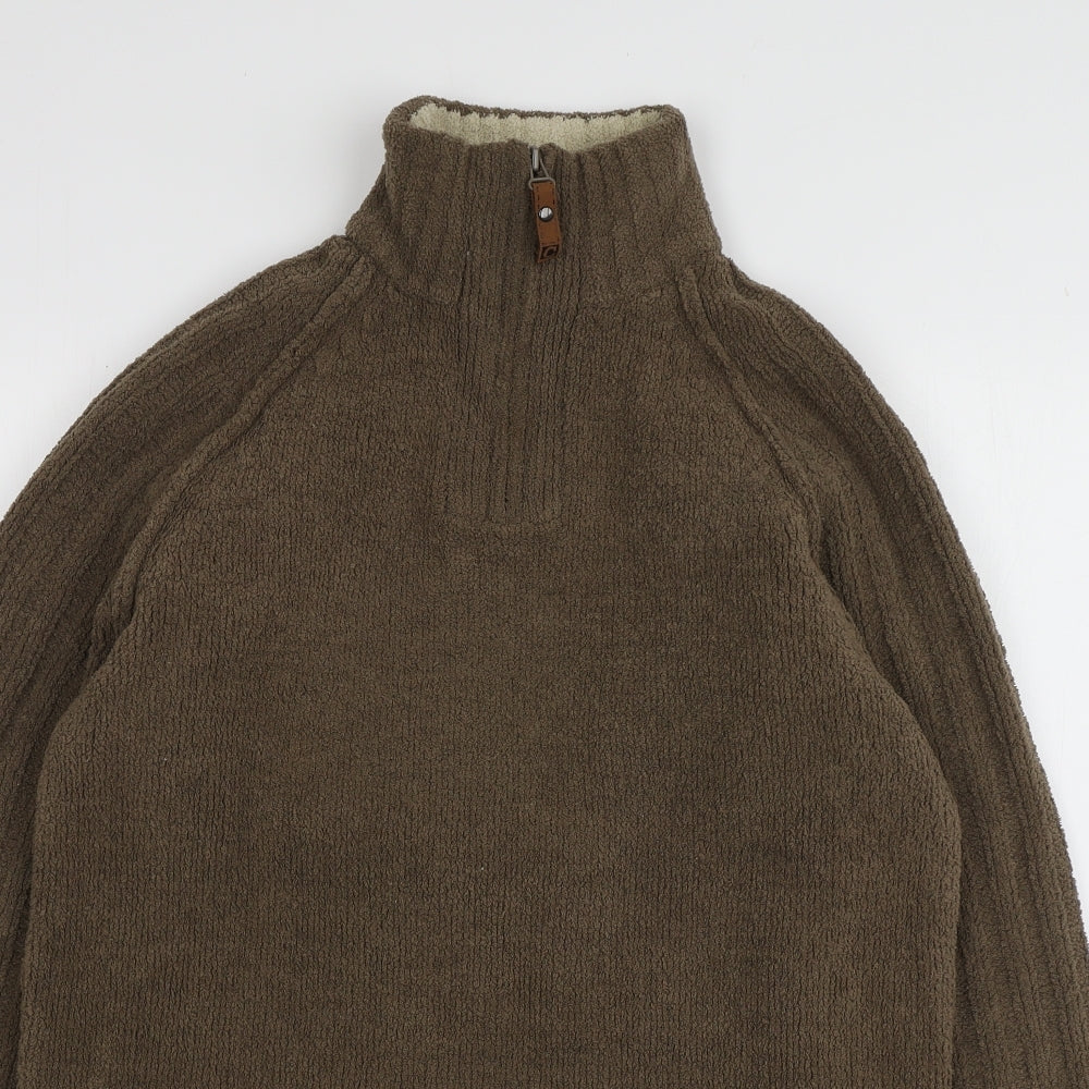 Cherokee Mens Brown High Neck  Polyester Pullover Jumper Size S