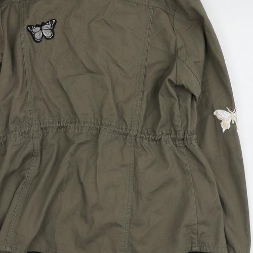 George Womens Green Geometric  Parka Jacket Size 12