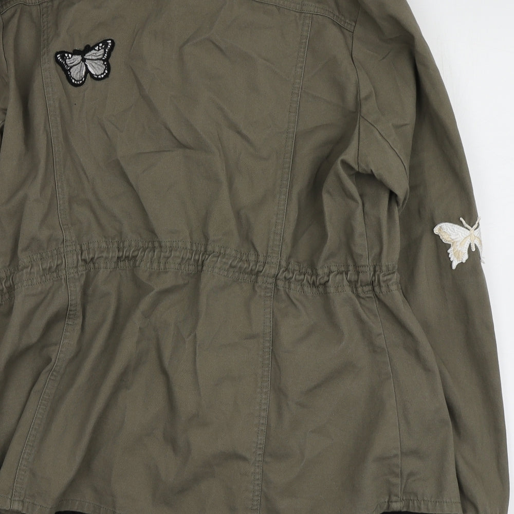 George Womens Green Geometric  Parka Jacket Size 12