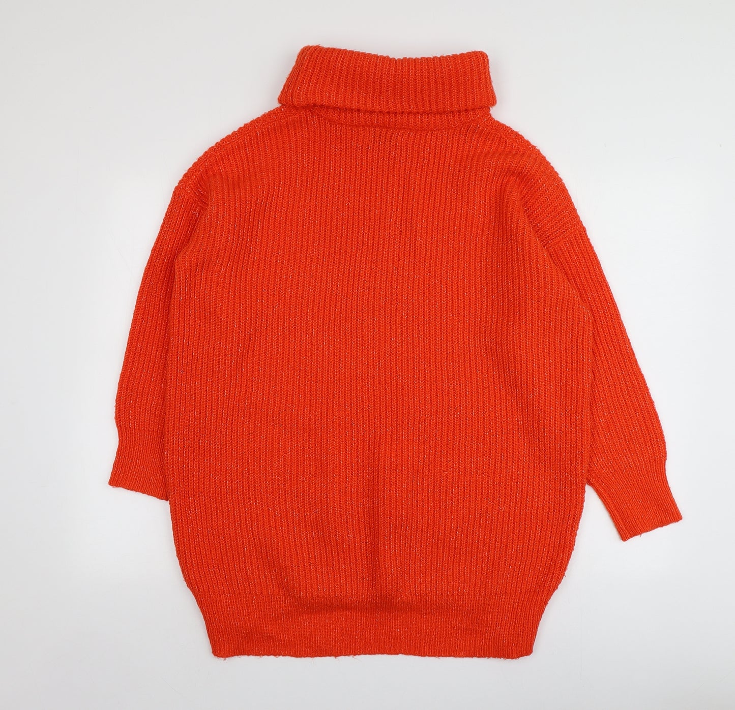 Papaya Womens Orange Roll Neck  Acrylic Pullover Jumper Size M