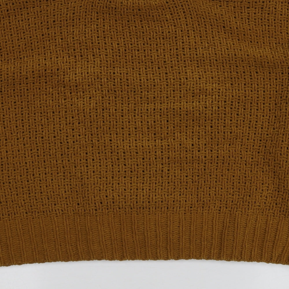 Primark Womens Brown Round Neck  Polyester Pullover Jumper Size XL