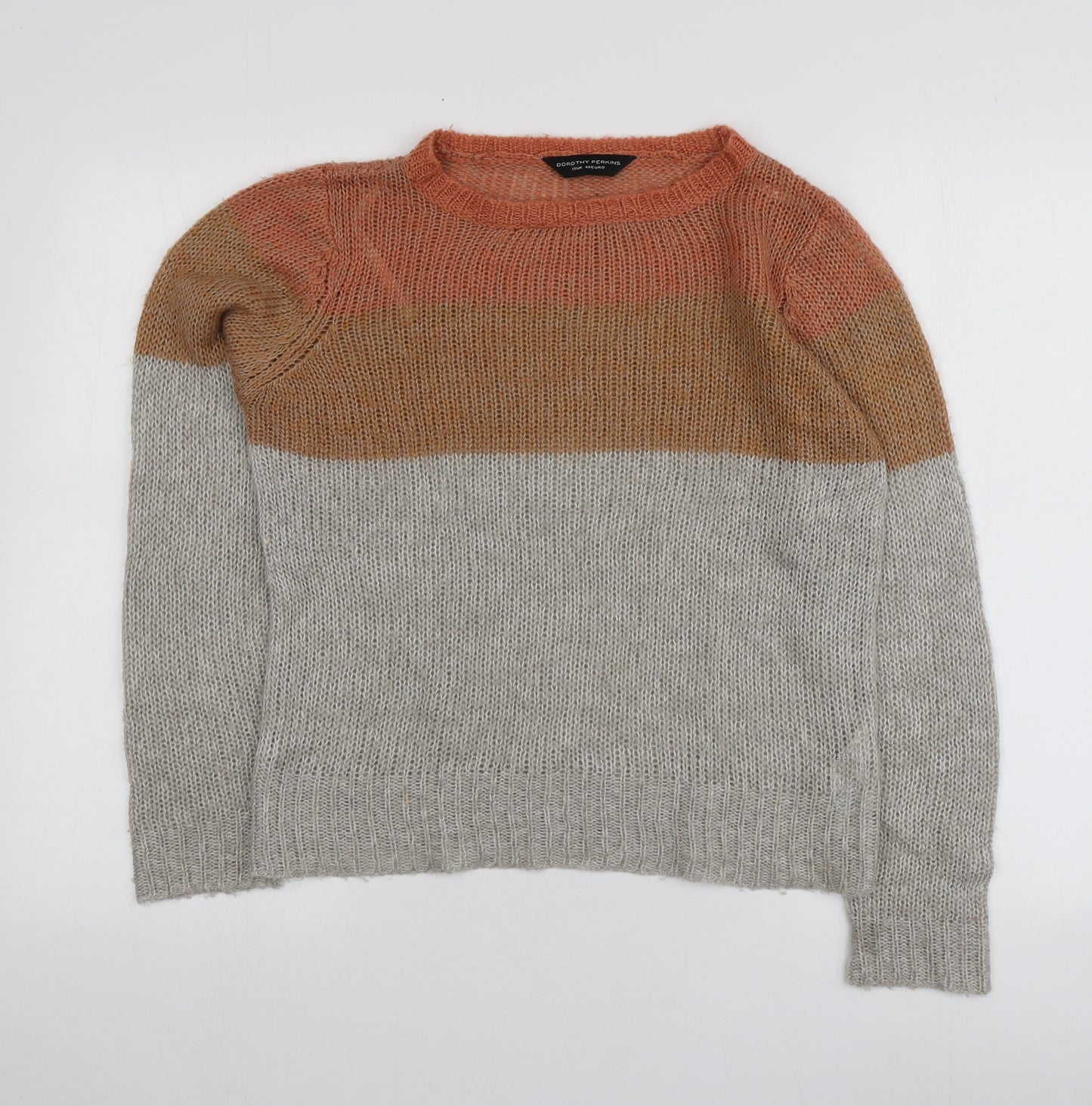 Dorothy Perkins Womens Multicoloured Round Neck Striped Acrylic Pullover Jumper Size 12