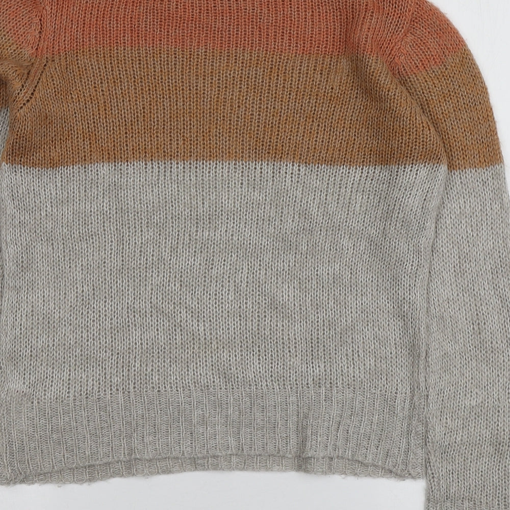 Dorothy Perkins Womens Multicoloured Round Neck Striped Acrylic Pullover Jumper Size 12