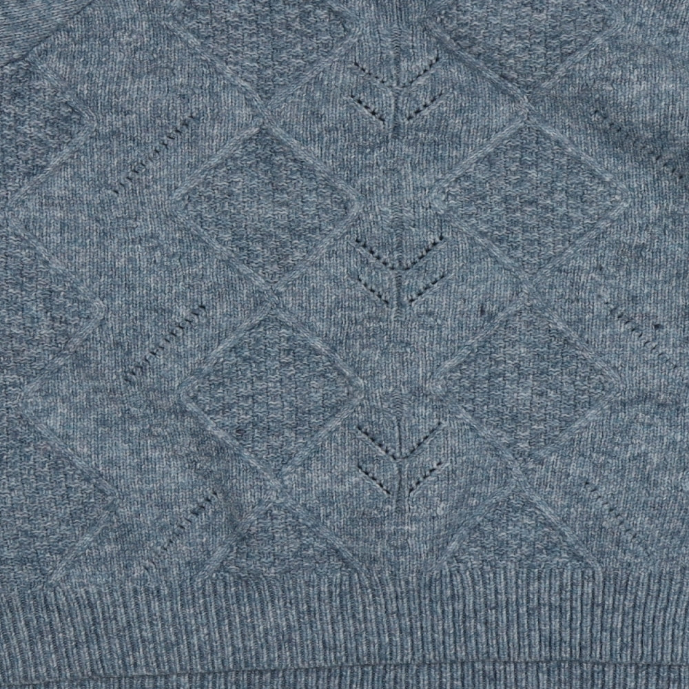 M&S Womens Blue Round Neck  Acrylic Pullover Jumper Size XL