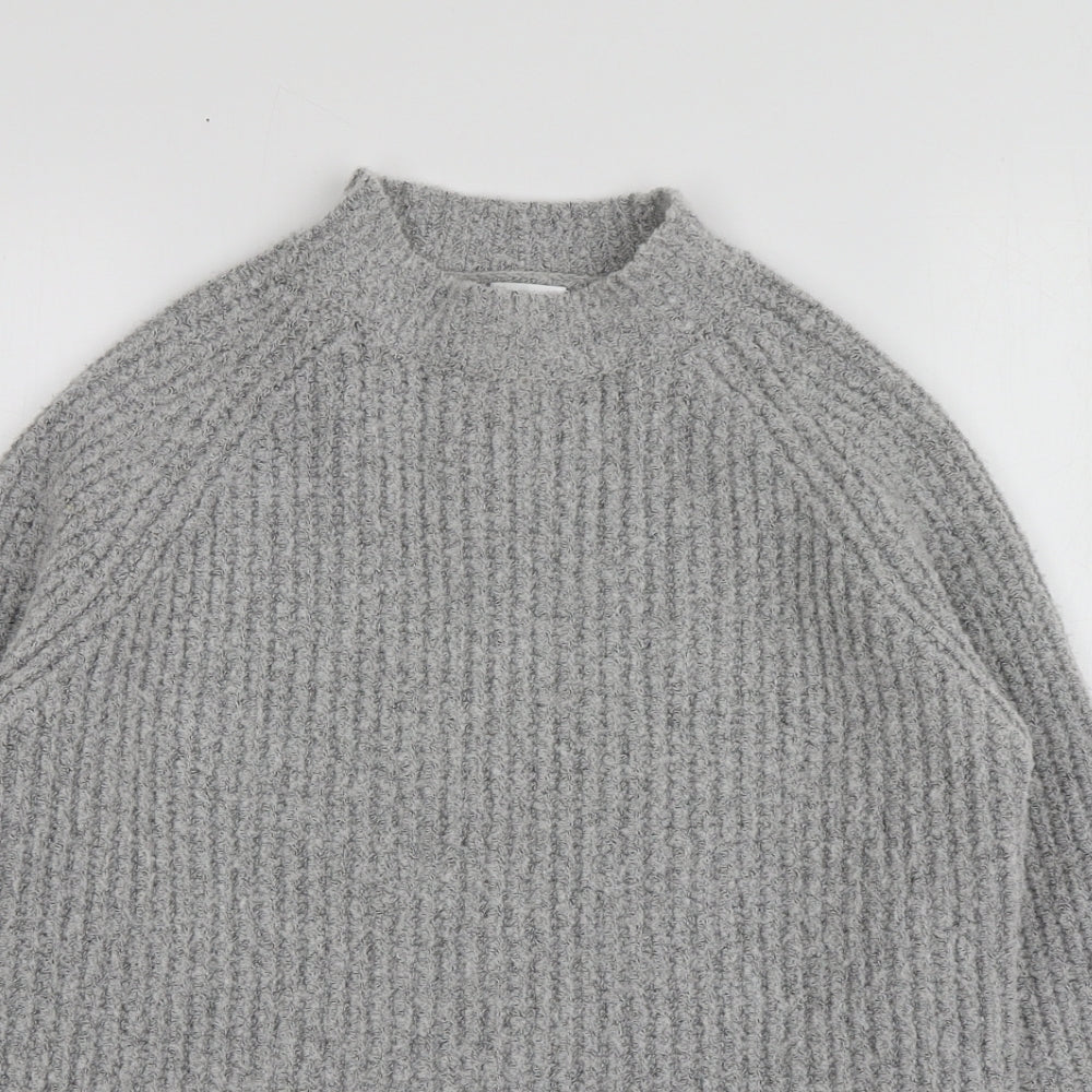 NEXT Girls Grey High Neck  Acrylic Pullover Jumper Size 8-9 Years