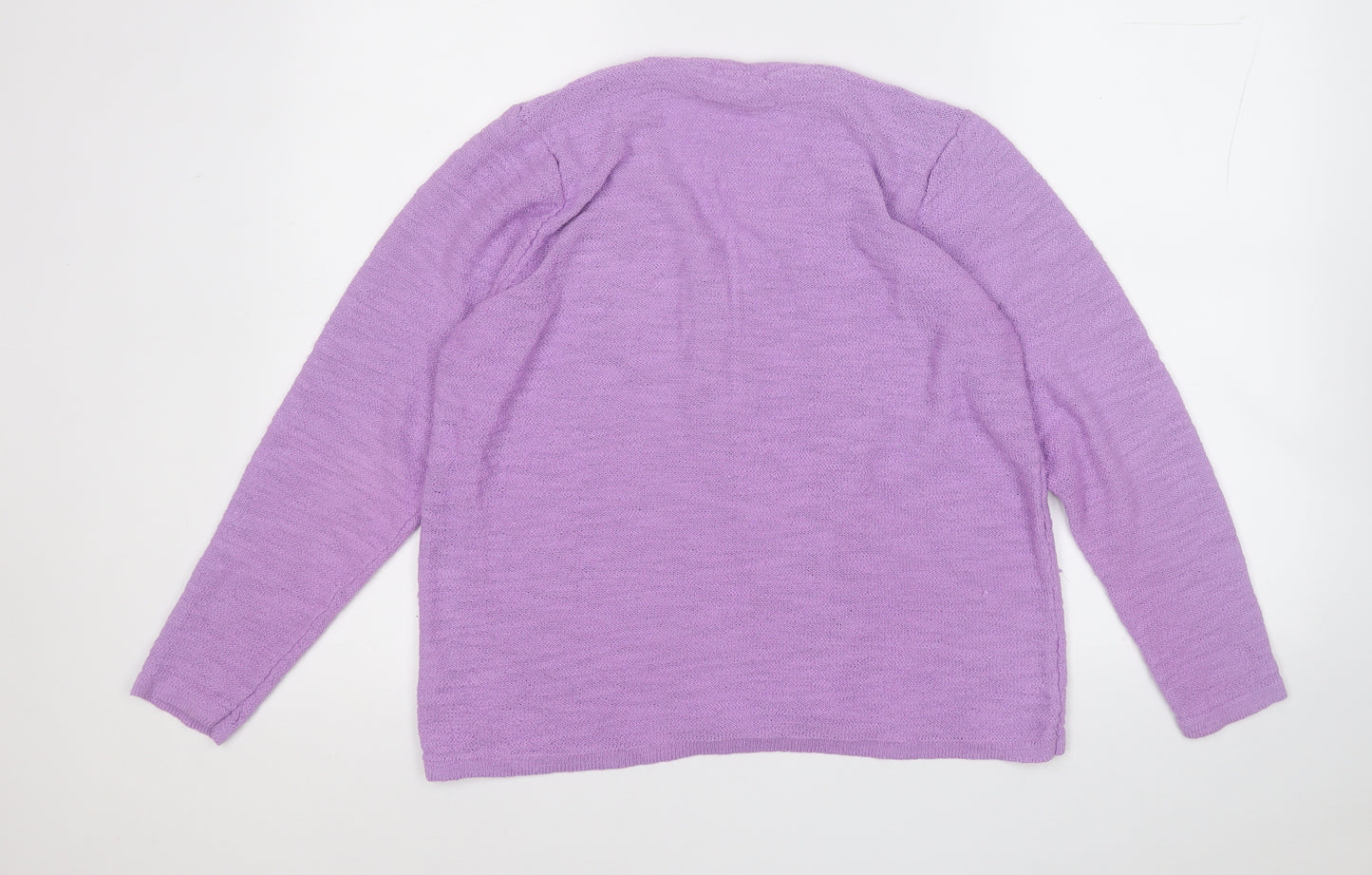 FAY LOUISE  Womens Purple V-Neck  Acrylic Pullover Jumper Size XL