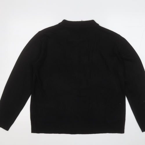 INTUITION Womens Black Mock Neck  Acrylic Pullover Jumper Size 16