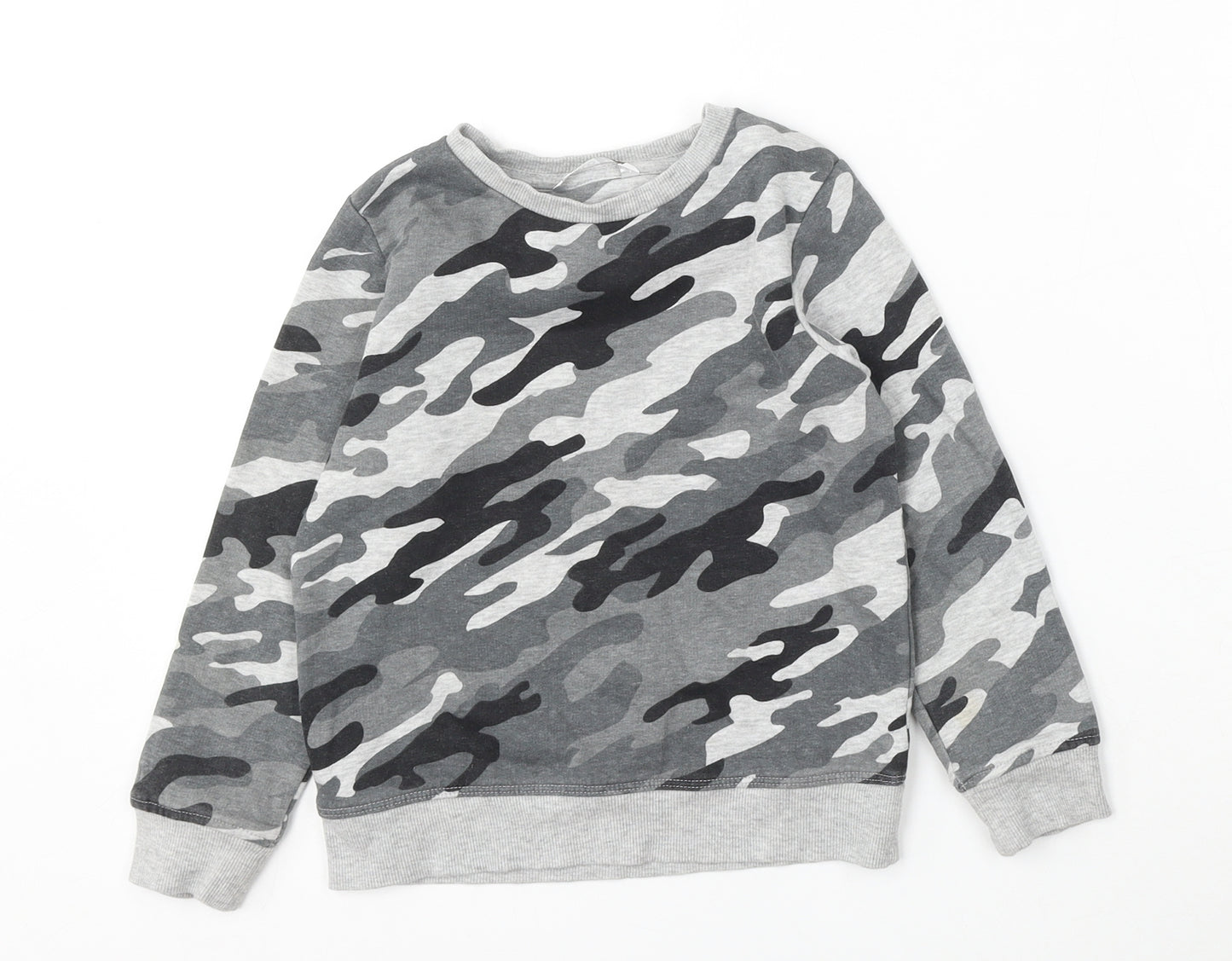Pep & Co Boys Grey Camouflage Cotton Pullover Sweatshirt Size 5-6 Years