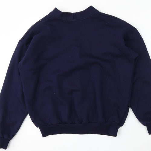 Uni Womens Blue V-Neck  Acrylic Cardigan Jumper Size M