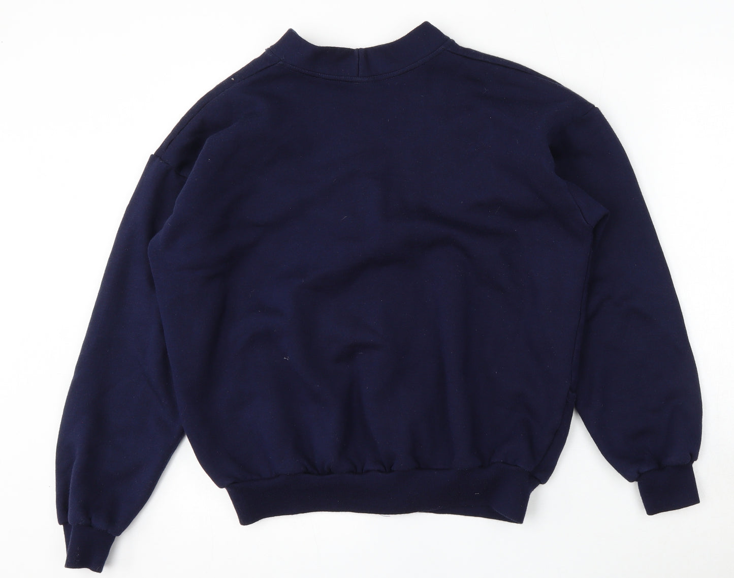 Uni Womens Blue V-Neck  Acrylic Cardigan Jumper Size M