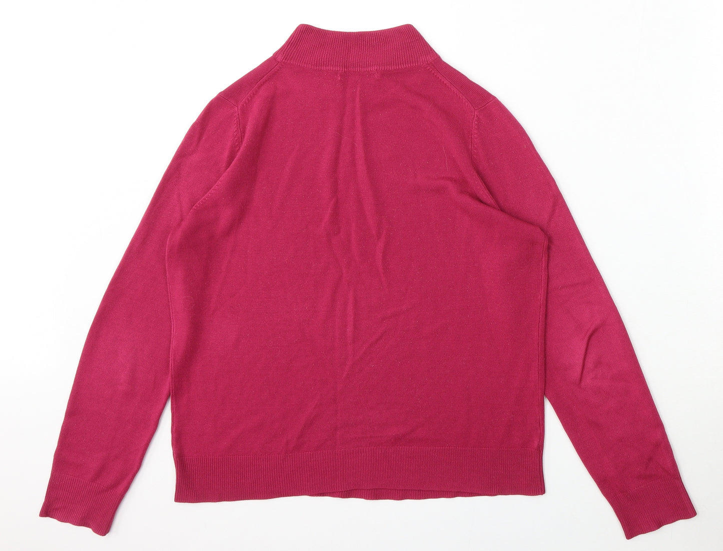 Marks and Spencer Womens Purple Mock Neck  Acrylic Pullover Jumper Size 14