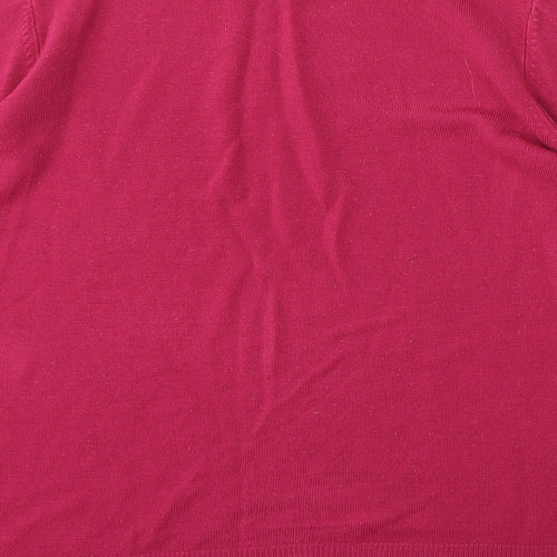 Marks and Spencer Womens Purple Mock Neck  Acrylic Pullover Jumper Size 14