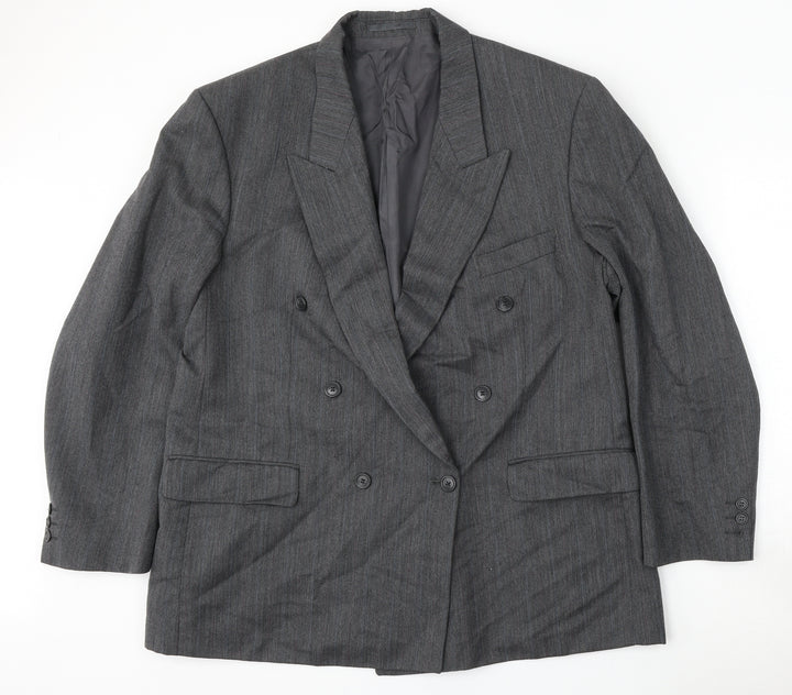 Marks and Spencer Mens Grey Wool Jacket Suit Size 44