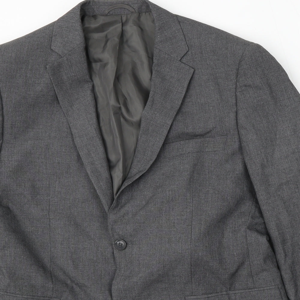 Jack Reid Mens Grey  Polyester Jacket Suit Size 40