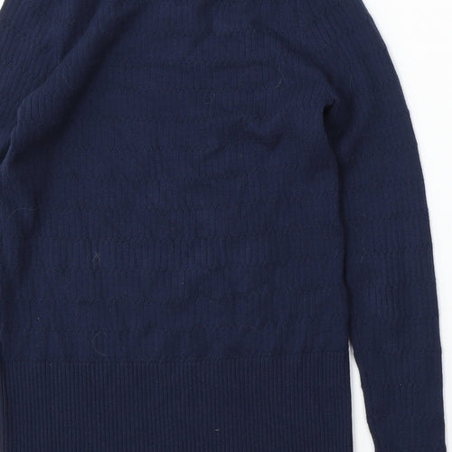 Marks and Spencer Womens Blue Round Neck  Viscose Pullover Jumper Size 12