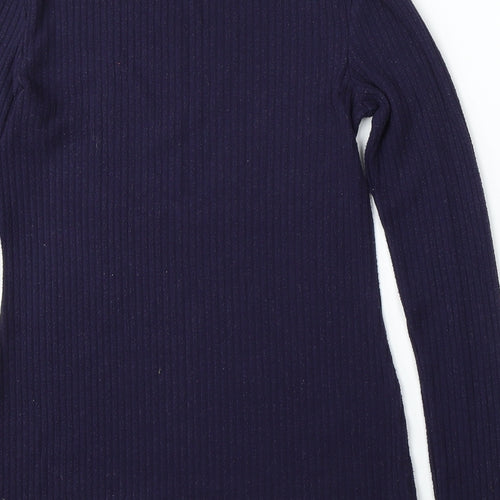 NEXT Womens Blue Round Neck  Polyester Pullover Jumper Size 8