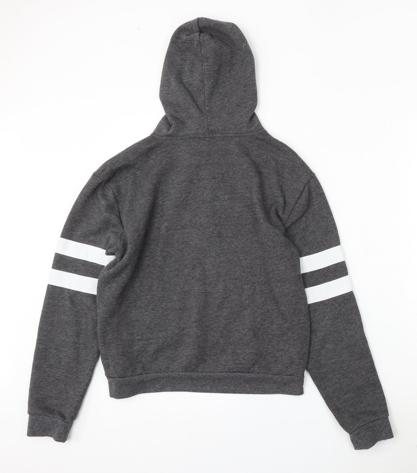 915 Generation Girls Grey Striped Polyester Pullover Hoodie Size 14-15 Years