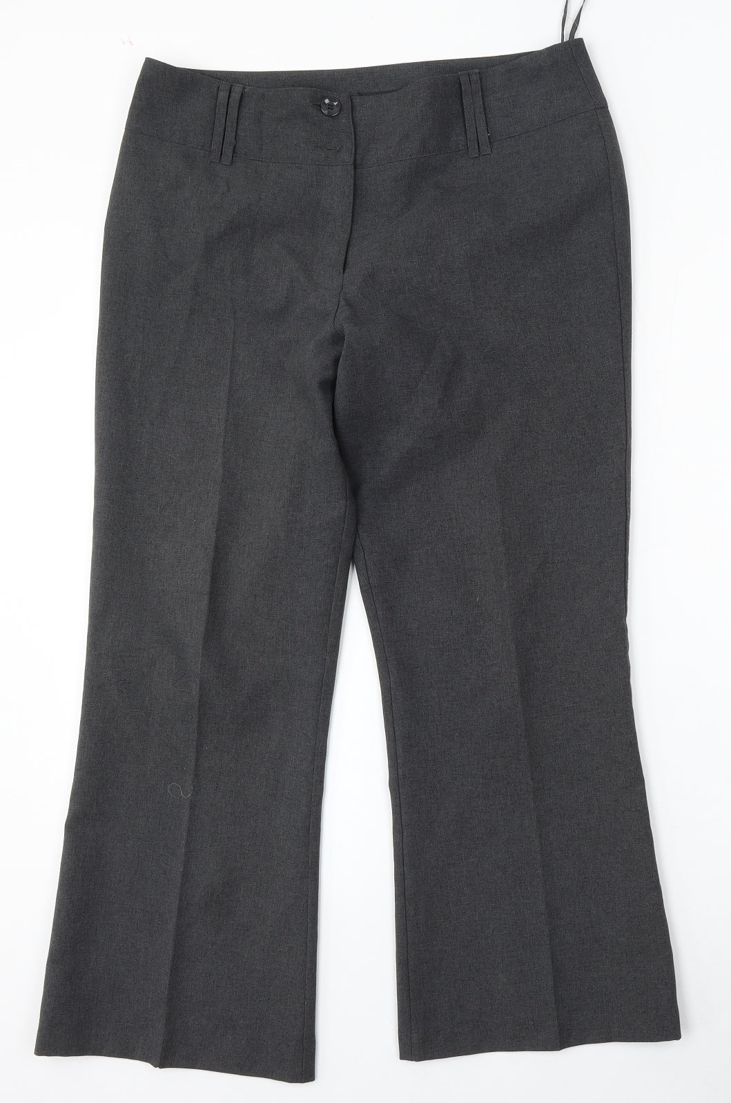 Papaya Womens Grey  Polyester Trousers  Size 12 L29 in Regular