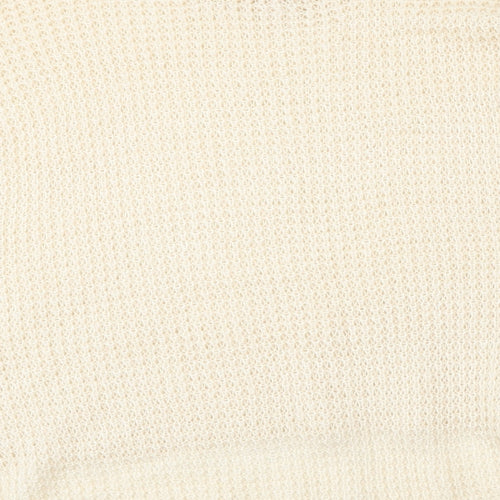 SheIn Womens Beige Round Neck  Acrylic Pullover Jumper Size M