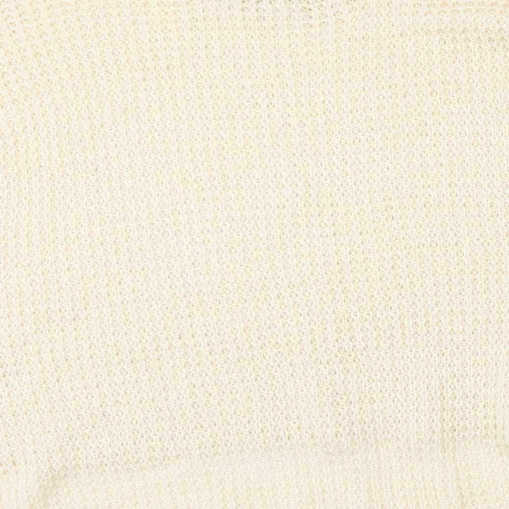 SheIn Womens Beige Round Neck  Acrylic Pullover Jumper Size M