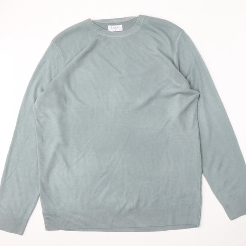 Papaya Womens Blue Round Neck  Acrylic Pullover Jumper Size XL