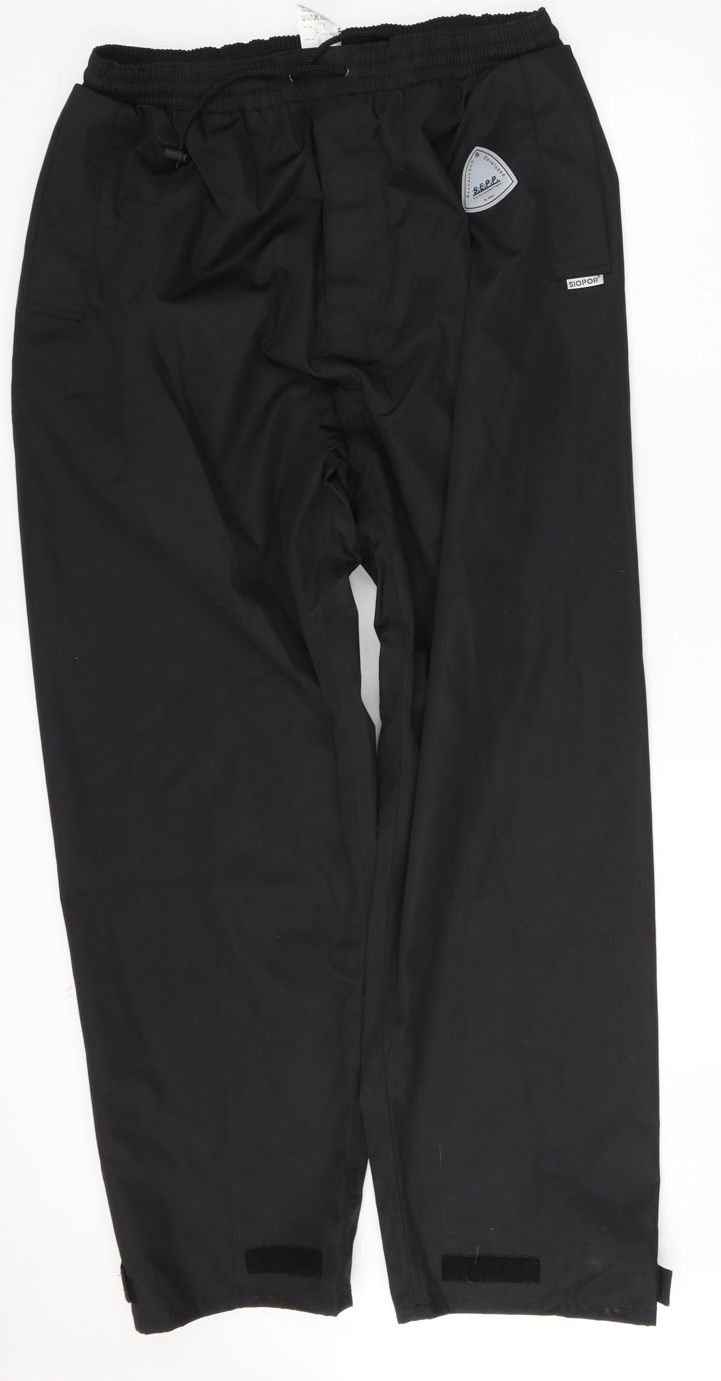 Siopor Mens Black  Polyester Rain Trousers Trousers Size 2XL L33 in Regular