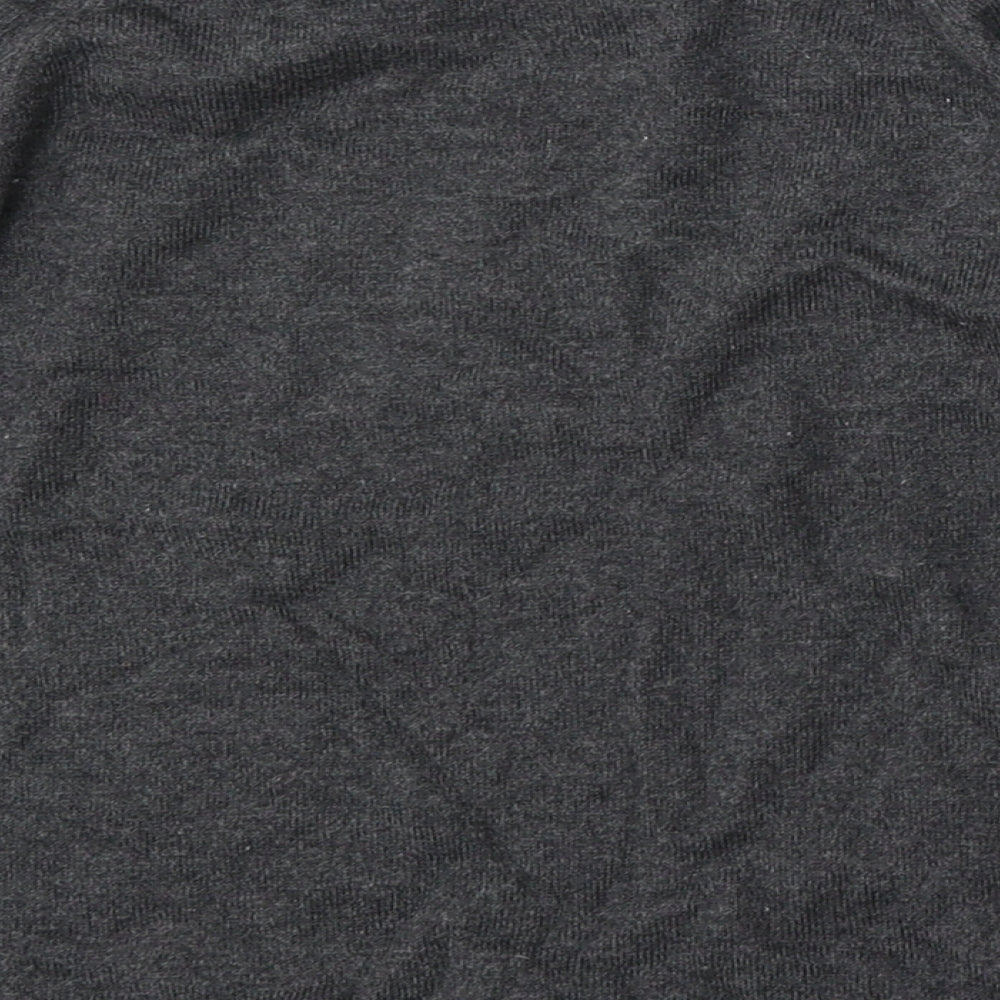 F&F Girls Grey Round Neck  Cotton Pullover Jumper Size 6-7 Years  Hook & Eye