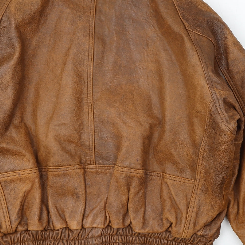 Keenan Leather Mens Brown   Jacket  Size XL  Snap