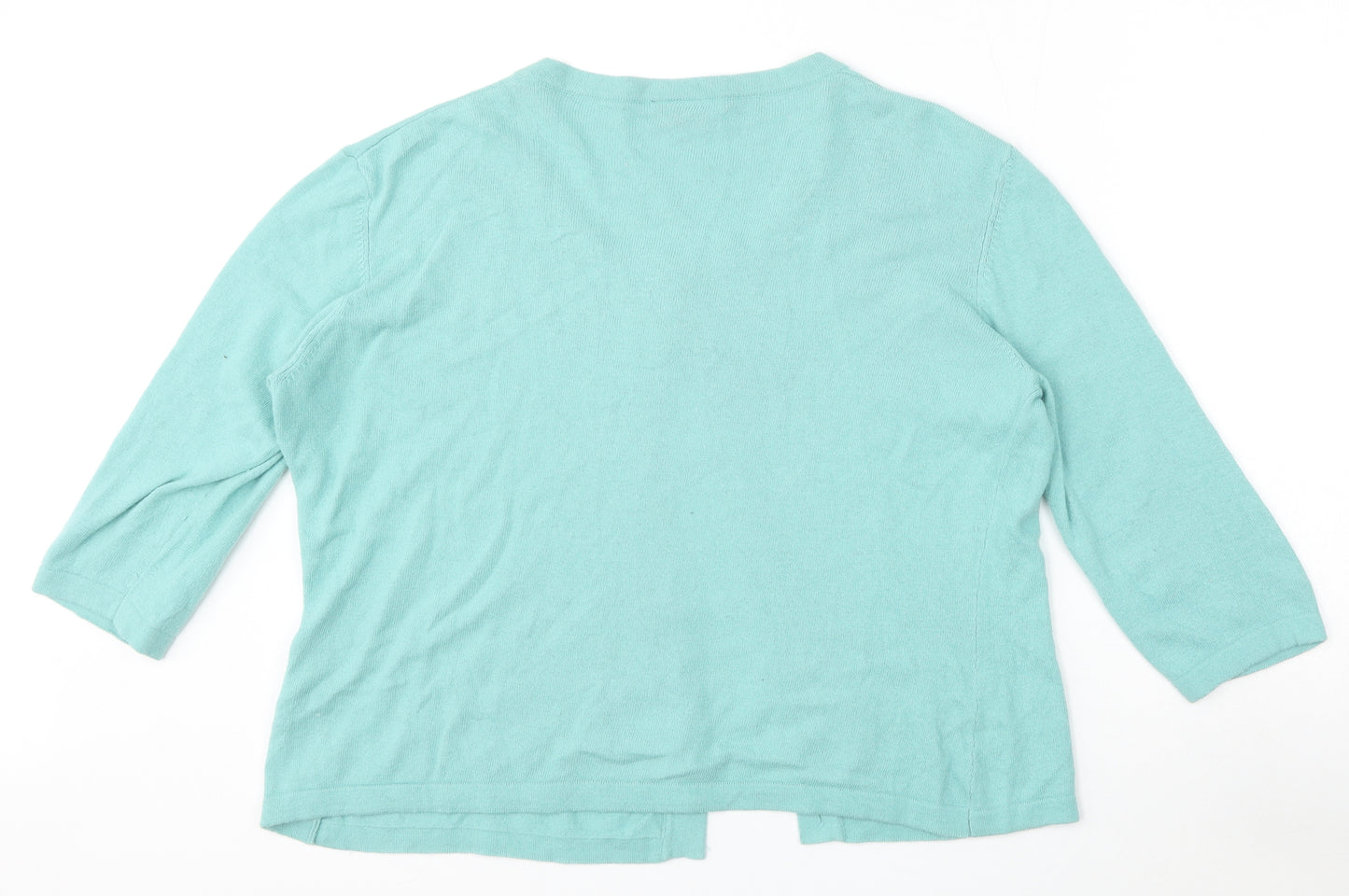 Alex&Co Womens Blue Round Neck  Cotton Cardigan Jumper Size 20