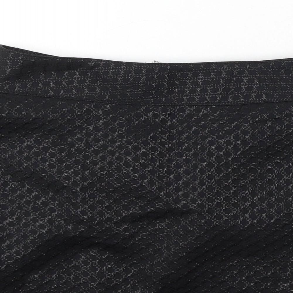New Look Womens Black  Polyester A-Line Skirt Size 8   Zip