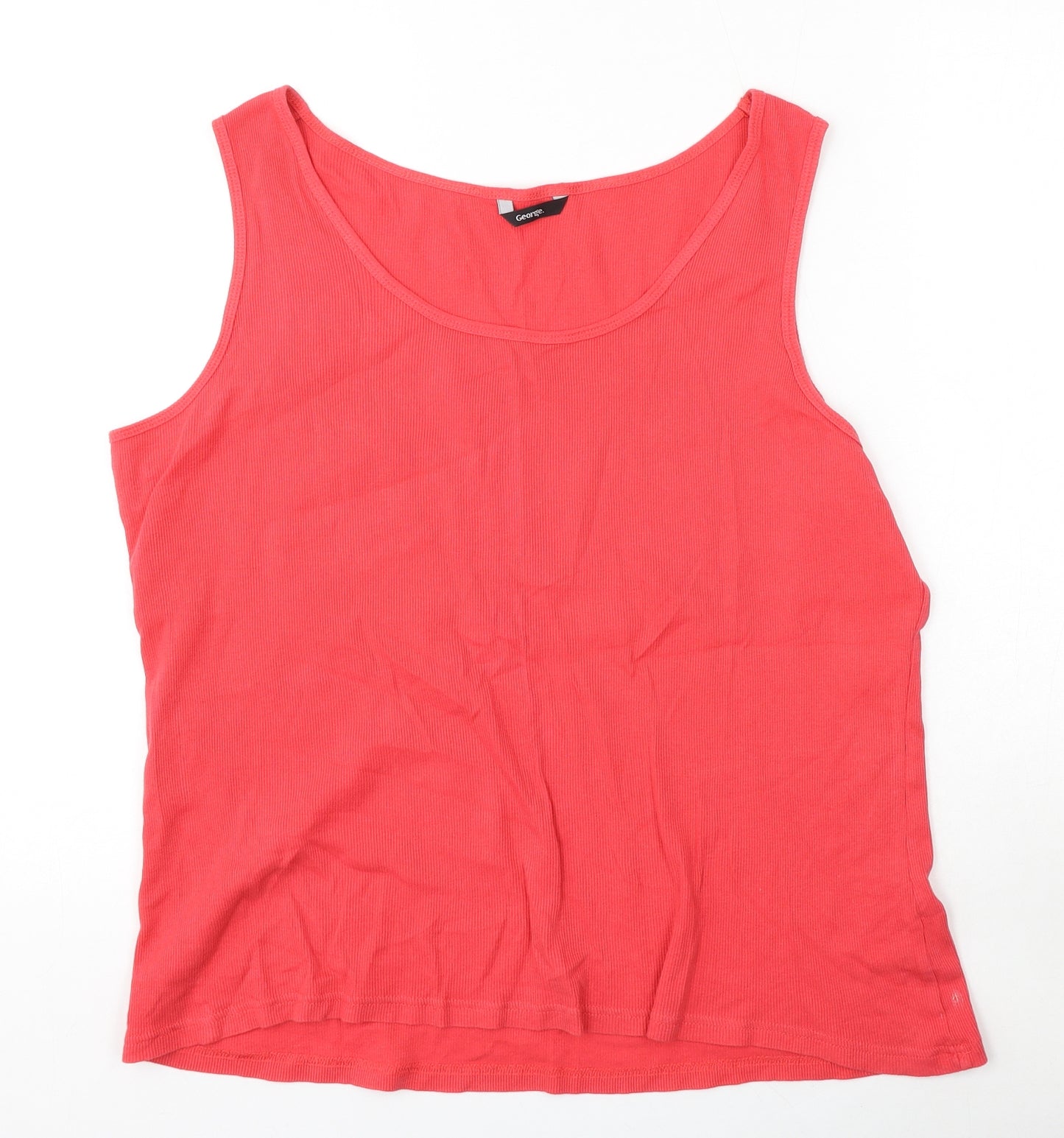 George Womens Red  Cotton Basic Tank Size 22 Round Neck