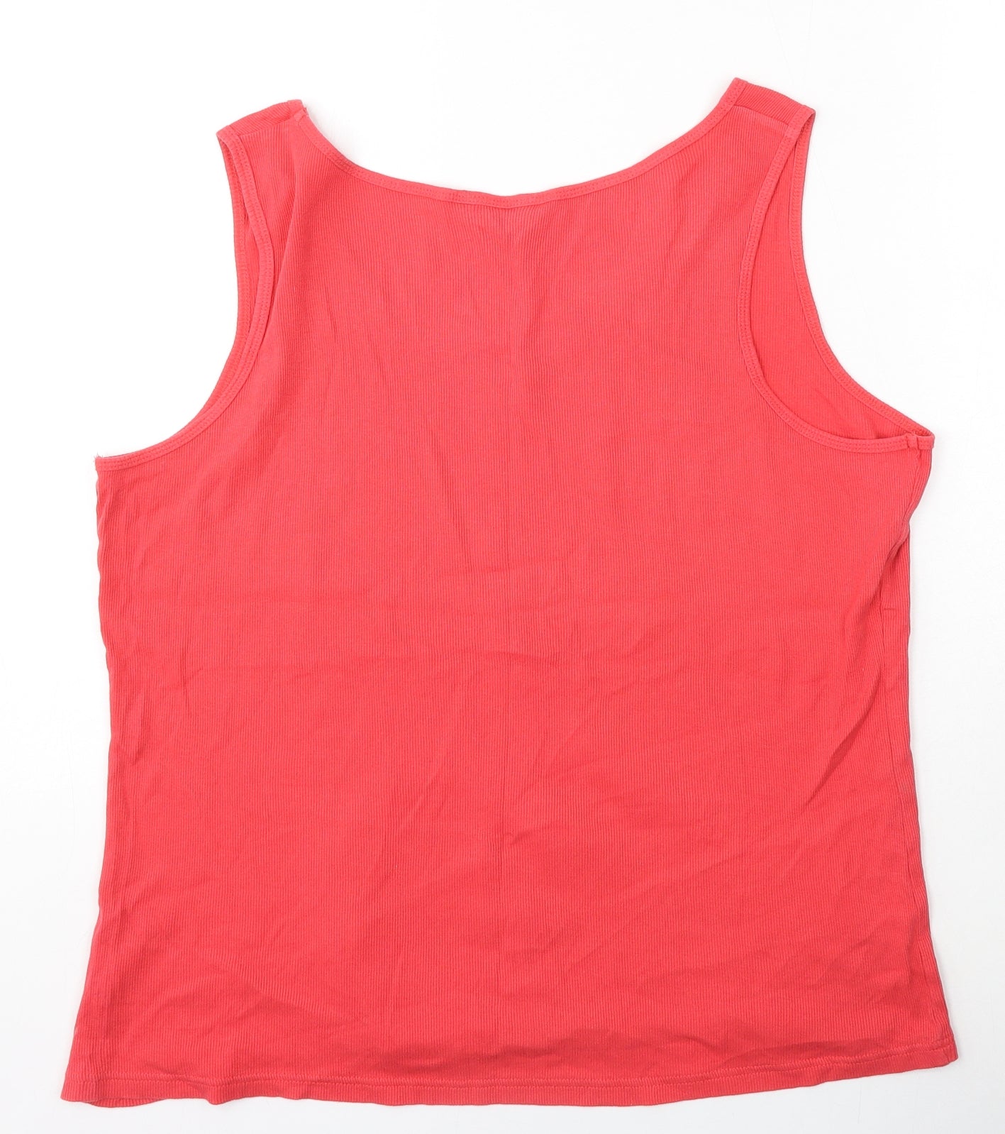 George Womens Red  Cotton Basic Tank Size 22 Round Neck