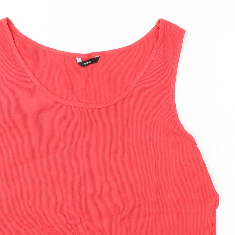 George Womens Red  Cotton Basic Tank Size 22 Round Neck