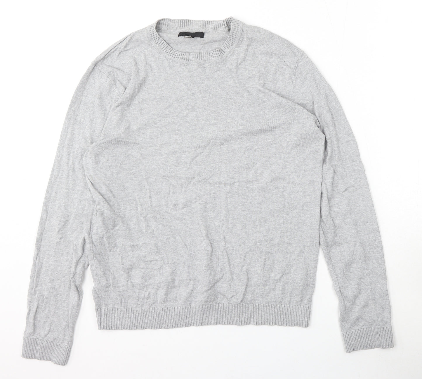 ASOS Mens Grey Round Neck  Cotton Pullover Jumper Size L