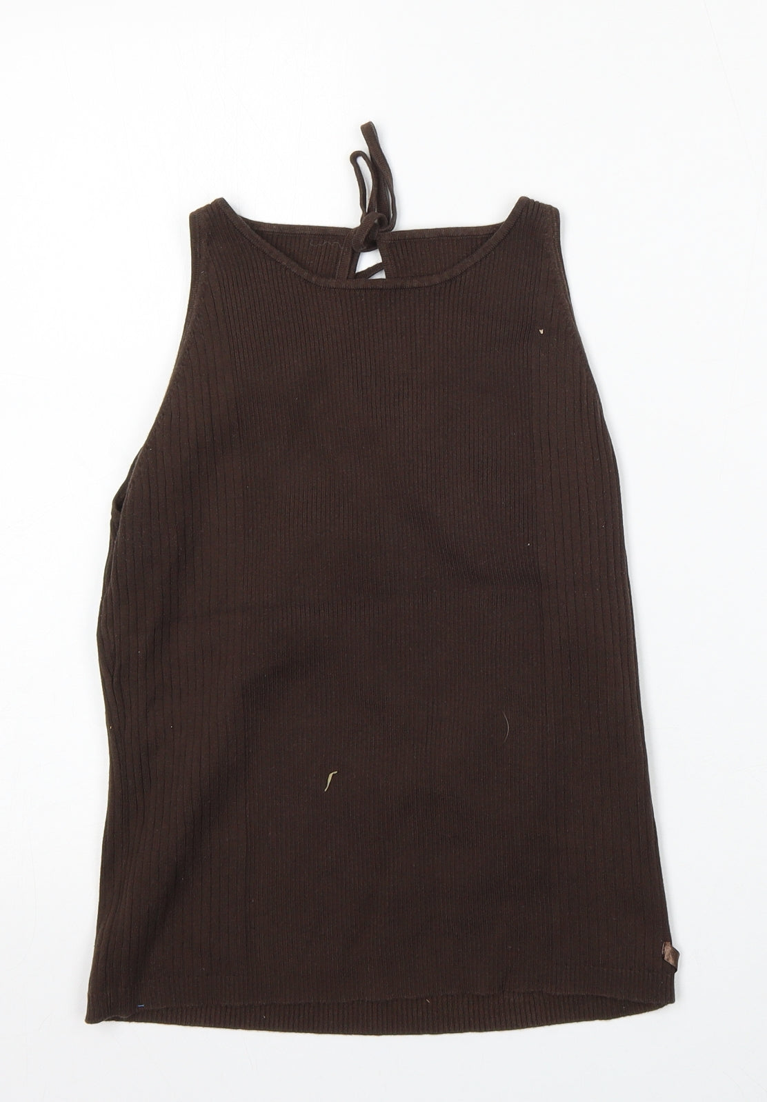 NEXT Womens Brown Round Neck  Cotton Vest Jumper Size 14