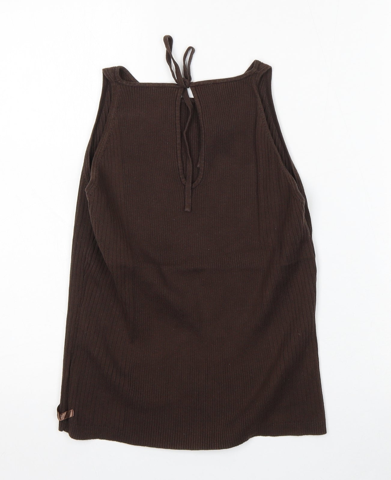 NEXT Womens Brown Round Neck  Cotton Vest Jumper Size 14