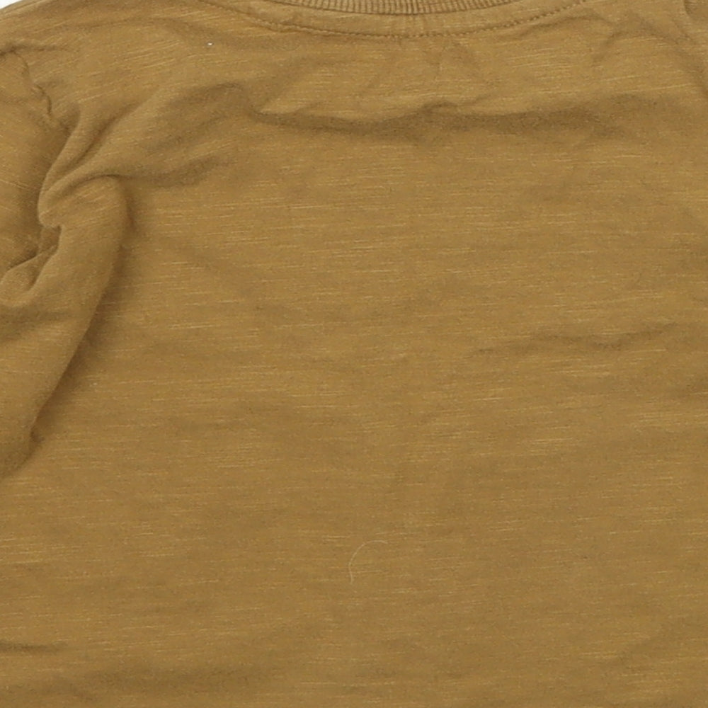 NEXT Boys Brown  Cotton Basic T-Shirt Size 12-18 Months Round Neck