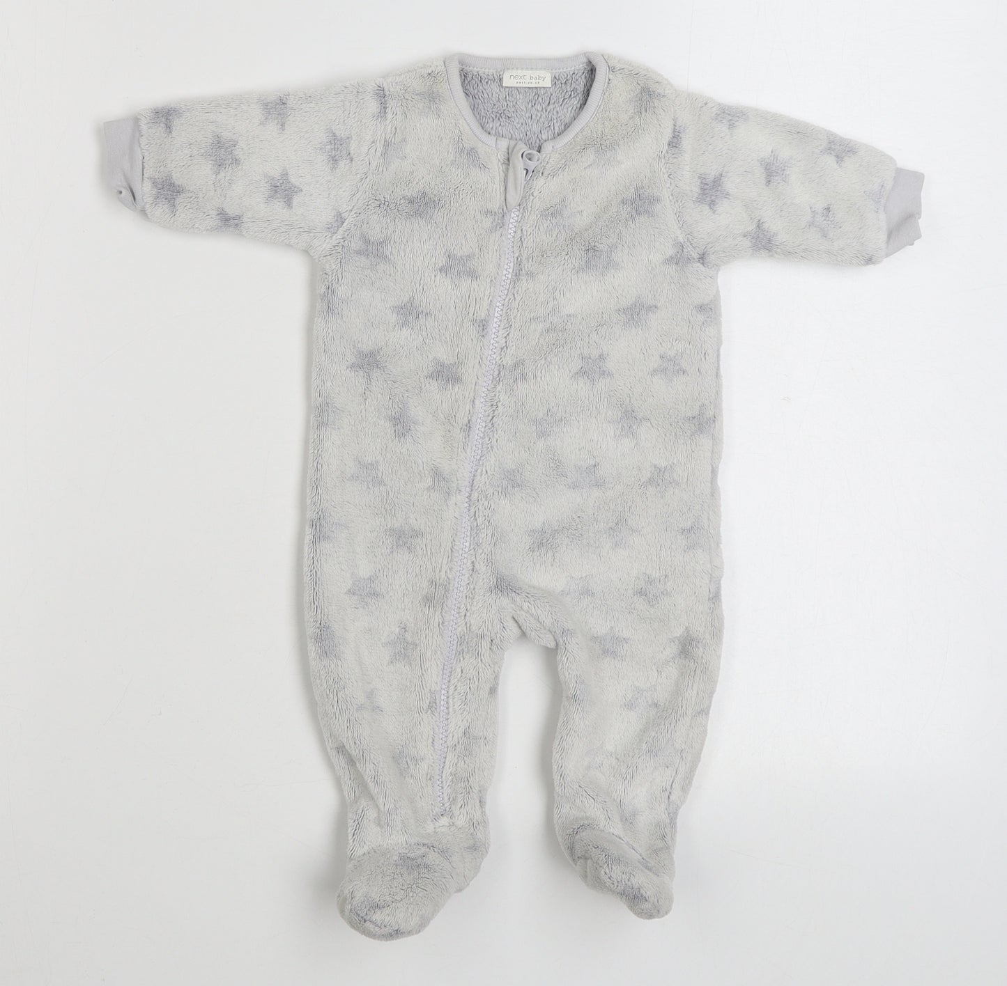 NEXT Baby Grey Geometric Polyester  One Piece Size 0-3 Months  Zip