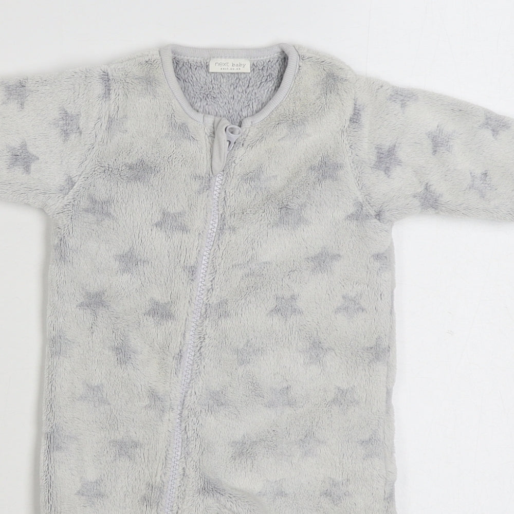 NEXT Baby Grey Geometric Polyester  One Piece Size 0-3 Months  Zip