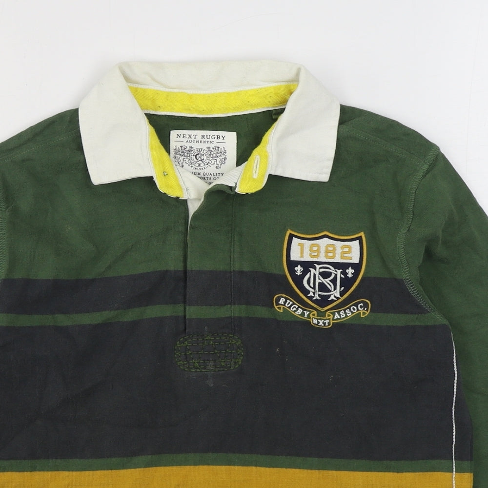NEXT Boys Green  100% Cotton Basic Polo Size 9 Years Collared Pullover - Rugby