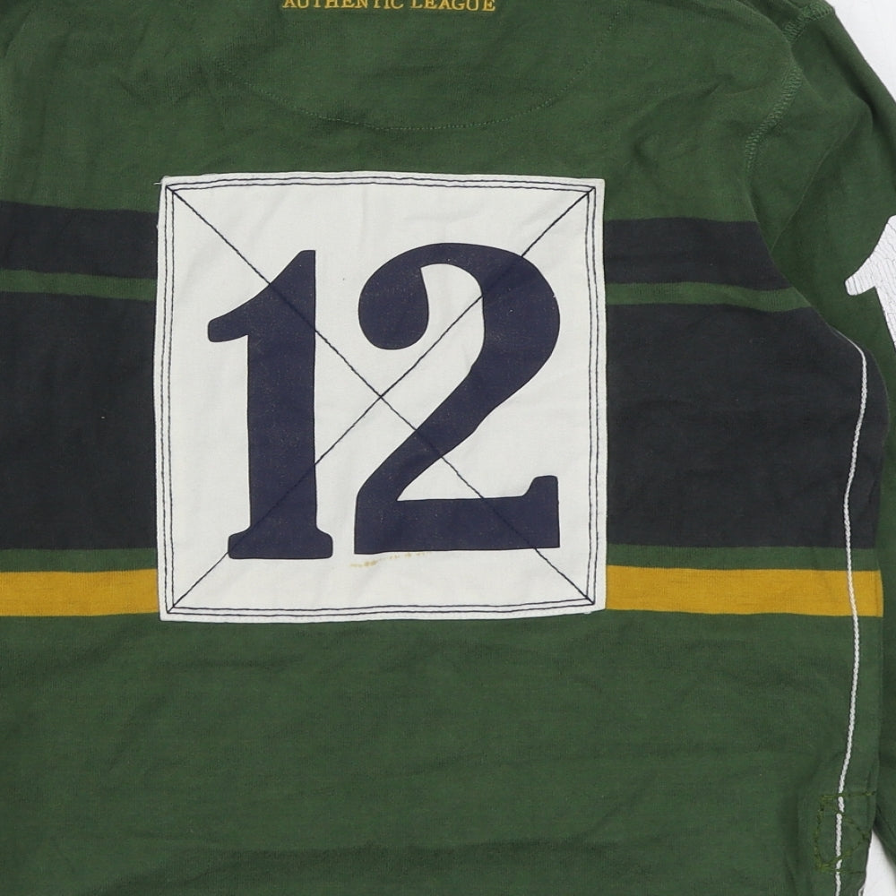 NEXT Boys Green  100% Cotton Basic Polo Size 9 Years Collared Pullover - Rugby