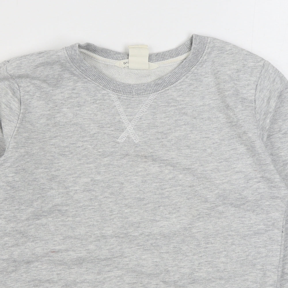 H&M Boys Grey  Cotton Pullover Sweatshirt Size 7-8 Years  Pullover
