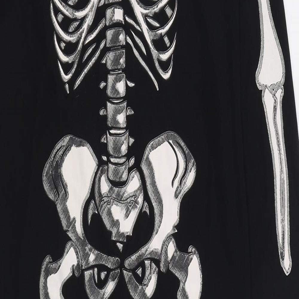 Wilko Boys Black Solid Polyester  One Piece Size 7-8 Years  Hook & Loop - Skeleton Fancy Dress