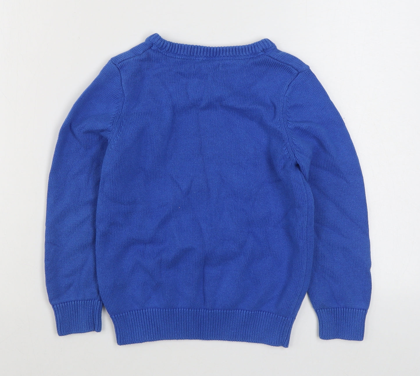 Bluezoo Boys Blue Round Neck  Cotton Pullover Jumper Size 7-8 Years  Pullover - Christmas Jumper