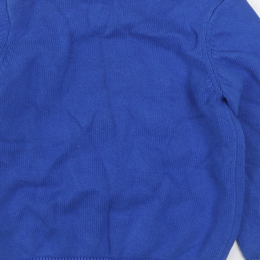 Bluezoo Boys Blue Round Neck  Cotton Pullover Jumper Size 7-8 Years  Pullover - Christmas Jumper