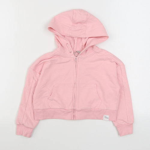 George Girls Pink  Cotton Full Zip Hoodie Size 5-6 Years  Zip