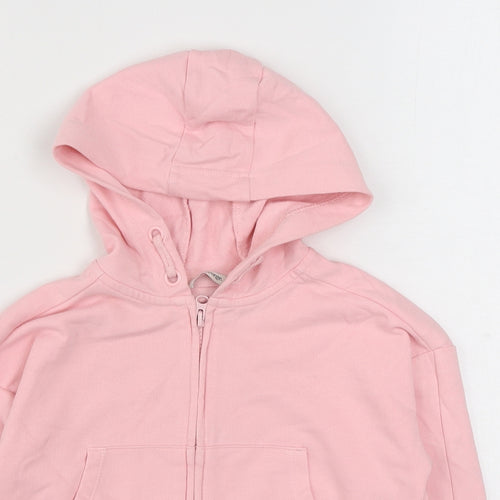 George Girls Pink  Cotton Full Zip Hoodie Size 5-6 Years  Zip