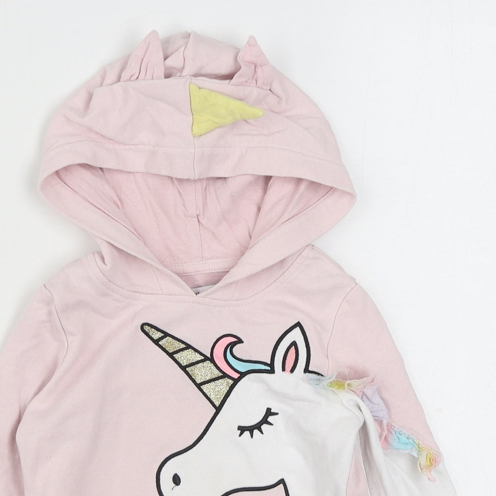 Lily & Dan Girls Pink  Polyester Pullover Hoodie Size 3-4 Years  Pullover