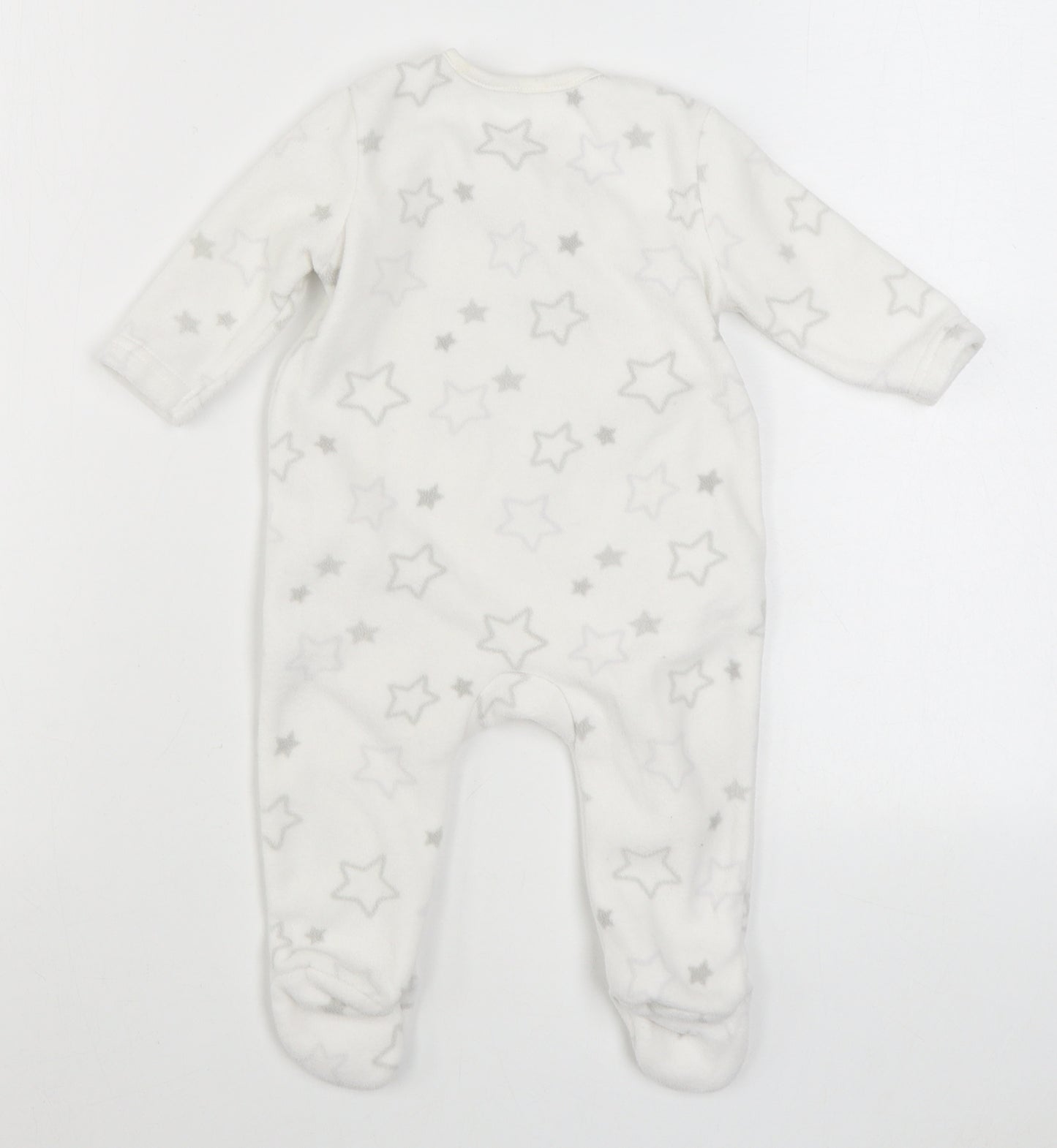 George Girls White Geometric Polyester  One Piece Size 3-6 Months  Button - Tatty Teddy